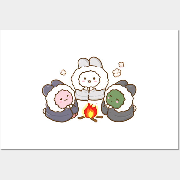 Bunnies Sitting on a Bonfire Wall Art by Anicue